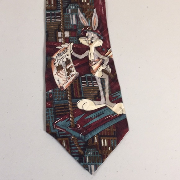 Looney Tunes Bugs Bunny Men’s 100% Silk Cartoon Neck Tie Leeds International - Picture 3 of 10